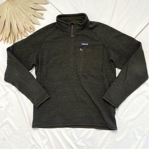 Patagonia Better Sweater Brown 1/4 Zip Pullover Pocket Jacket Sweatshirt Large